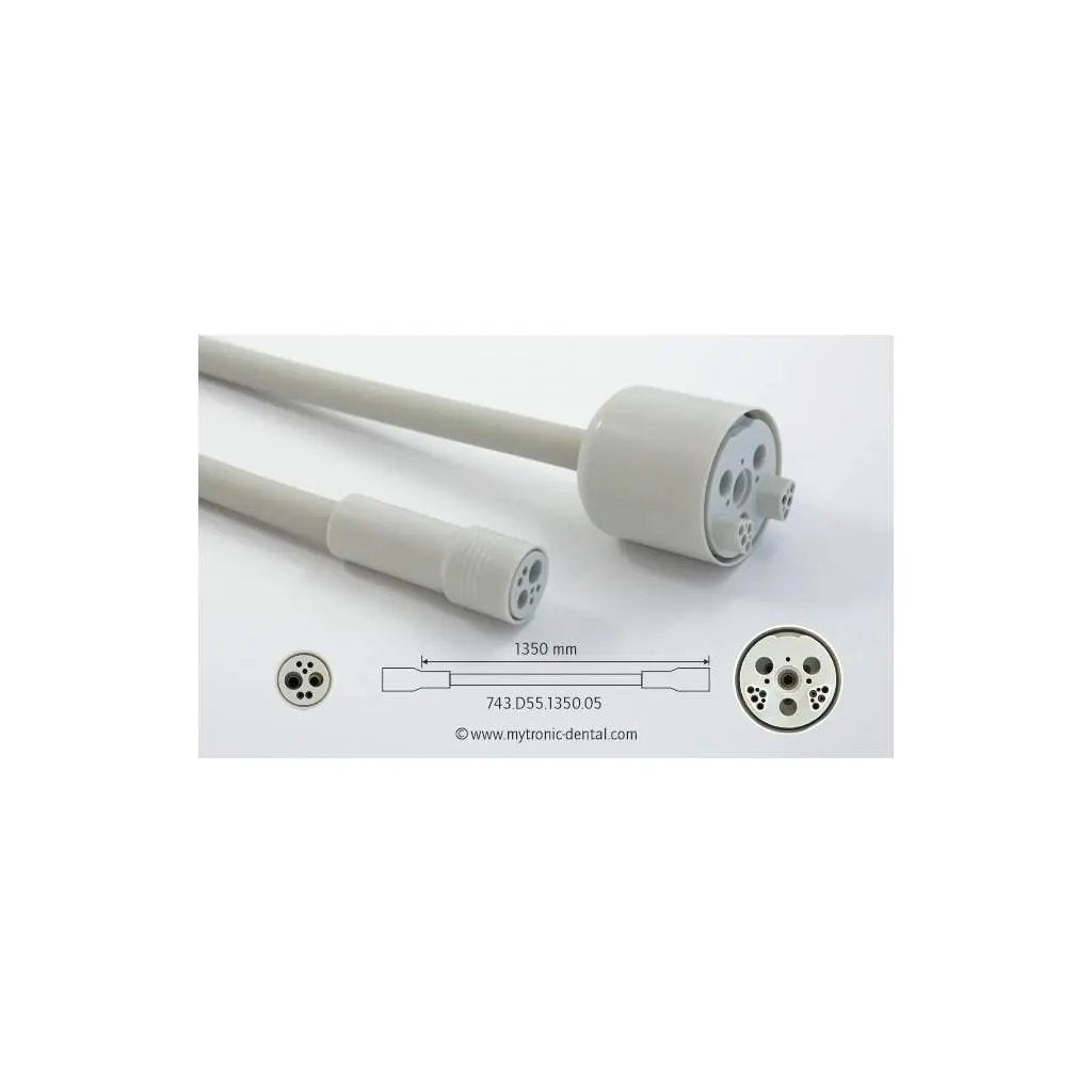 Lichtturbinenschlauch Ultradent, hellgrau, Ventilkupplung, 1,3m